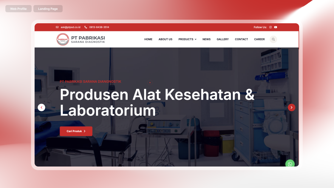 Pabrikasi Sarana Diagnostik website screenshot